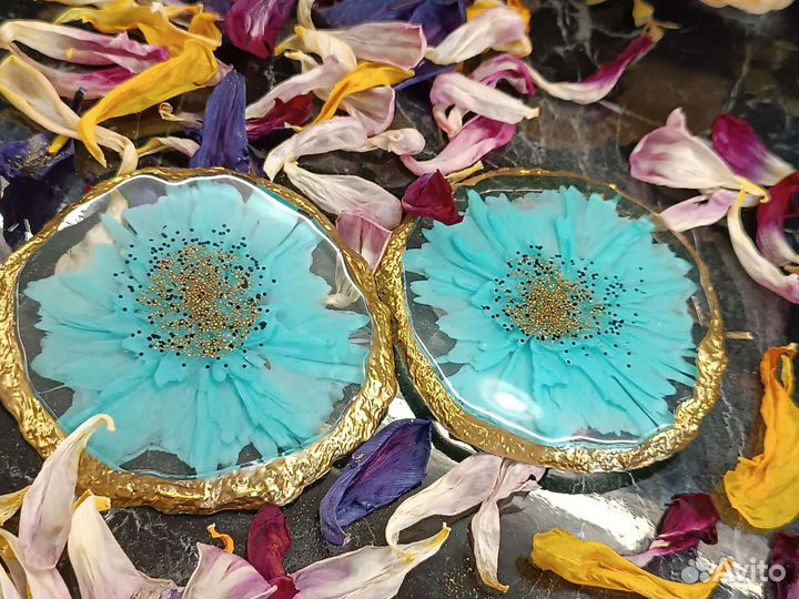 Набор подстаканников из эпоксидной смолы