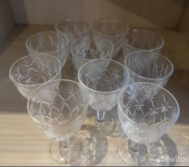 Рюмки, гранёные стаканы СССР, бокалы, лафитники
