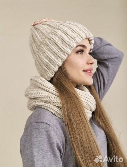 Шапка со снудом женская новая