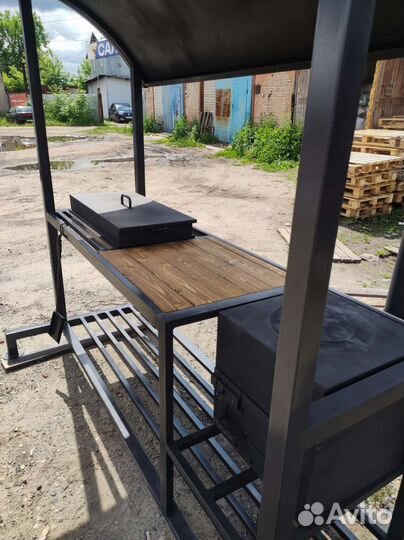 Мангальная зона в стиле лофт