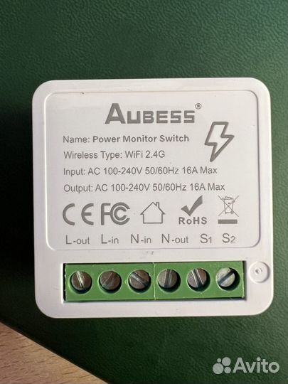 Умный выключатель tuya Aubess Wi-Fi с PowerMonitor