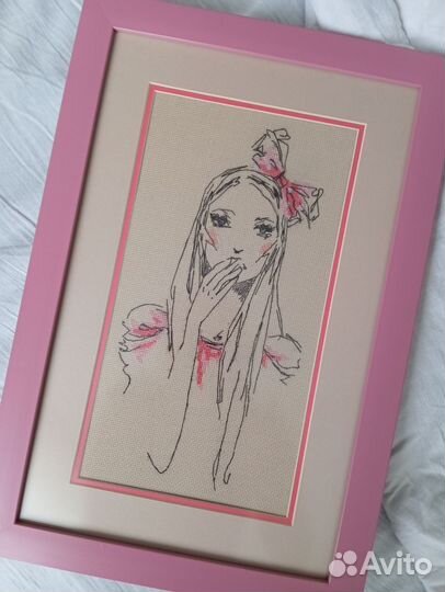 Картина Вышивка крестом девушка ручная работа