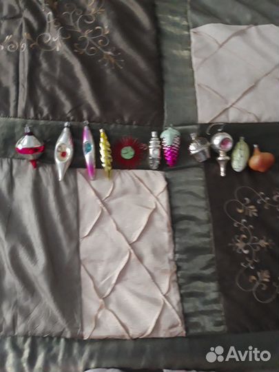 Елочные игрушки СССР и верхушка стеклоярус