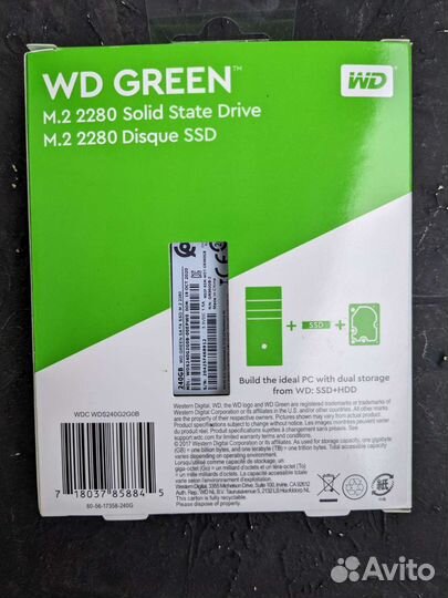 SSD накопитель M2 2280 WD Green 240 Gb