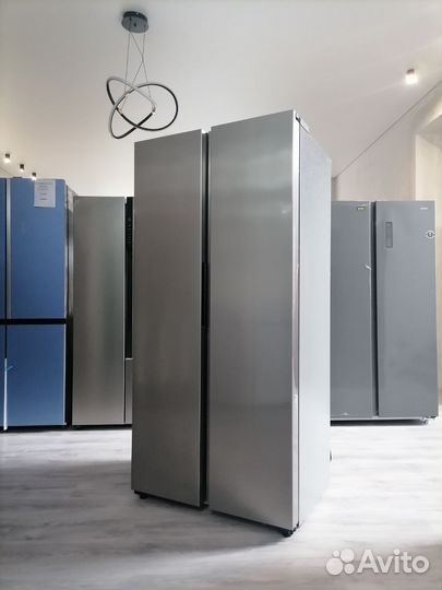Холодильник Side by Side Бирюса новый серый 460 ли