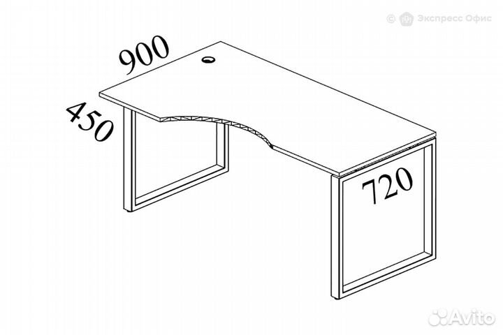 Стол письменный криволинейный левый Metal system style бо.са-1 Л