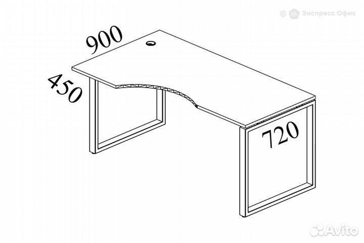 Стол письменный криволинейный левый Metal system style бо.са-1 Л