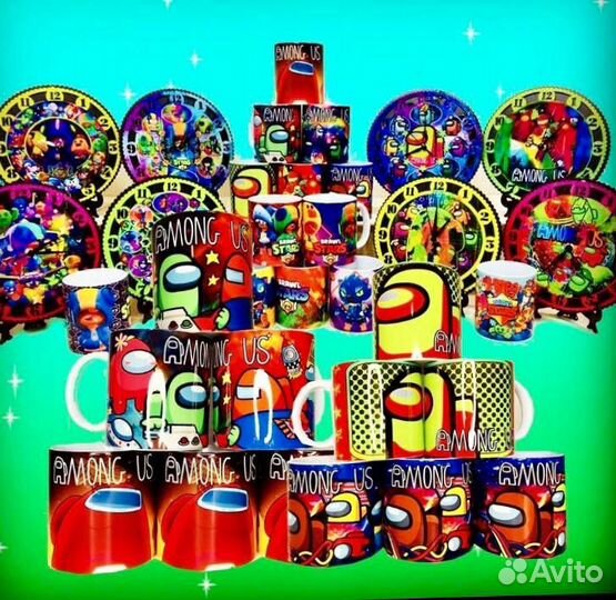 Кружки яркие Brawl stars, Among us