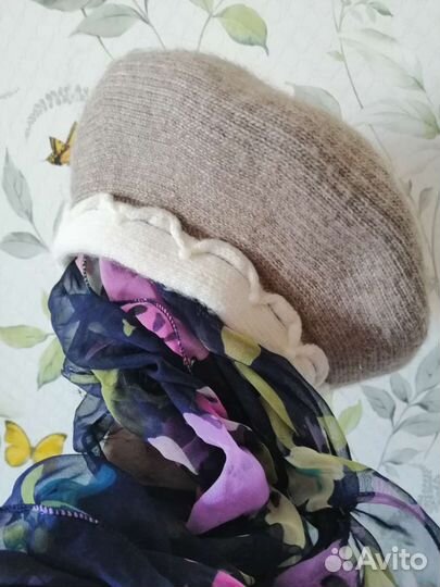 Берет женский, шерсть70, акрил 30