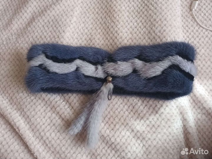 Повязка на голову из норки