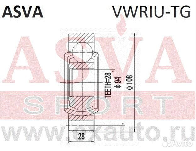 Шрус внутренний задний 28x108
