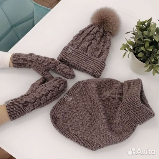 Шапка, варежки, шарф