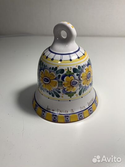 Колокольчик глина майолика ручная роспись