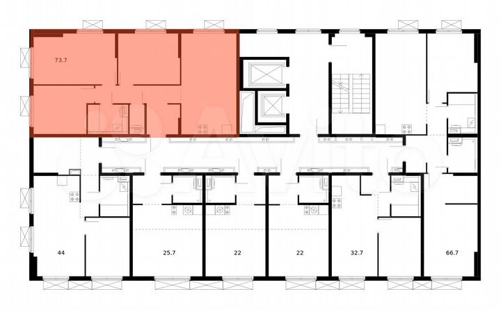 3-к. квартира, 73,7 м², 9/14 эт.