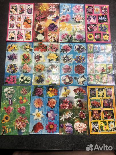 Наклейки цветы пасха насекомые фрукты