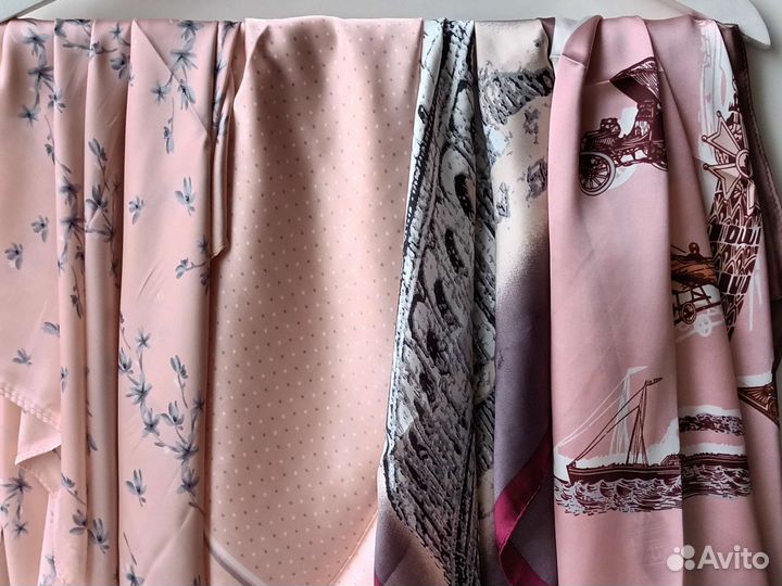 Платки шелк шифон атлас новые