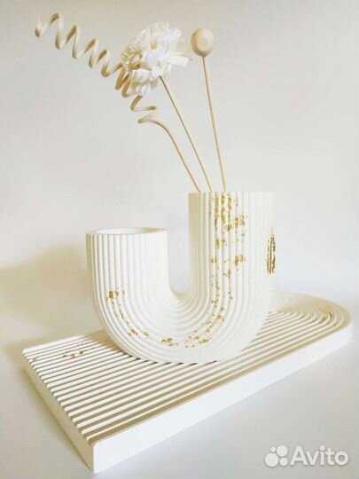 Ваза для цветов, шкатулка из гипса