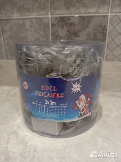 Новая гирлянда штора 3х3 синяя