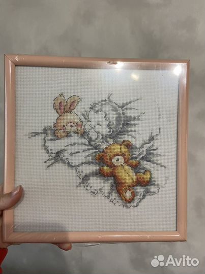 Картина вышивка крестом малыш в подарок