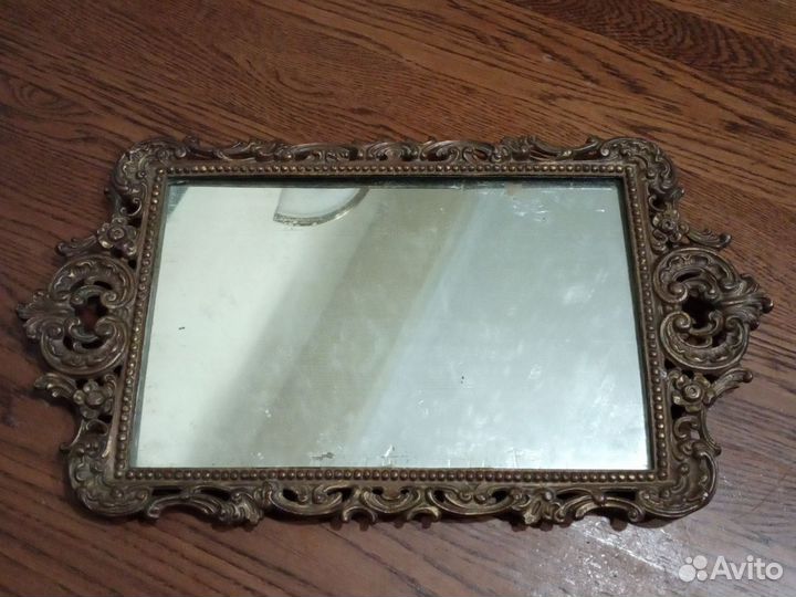 Антикварный поднос для парфюмерных флаконов бронза