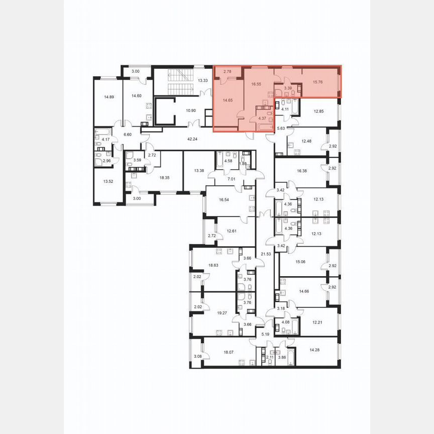 2-к. квартира, 56,1 м², 4/9 эт.