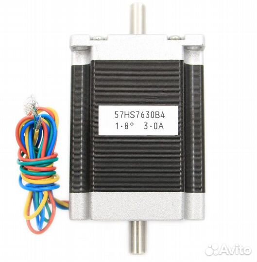 Шаговый двигатель чпу 57x76мм, 3А, 8мм двойной вал