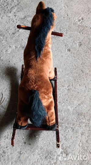 Игрушка мягкая качалка лошадь лошадка детская