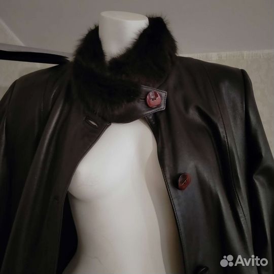 Кожаный плащ женский 46 -48р, куртки, пуховик