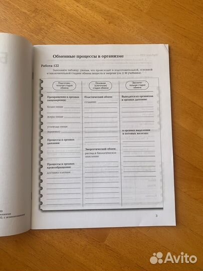 Биология 8 класс рабочая тетрадь 2ч