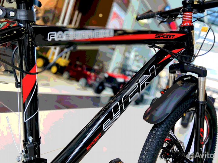 Велосипед на дисках JCN 24'' черный/красный