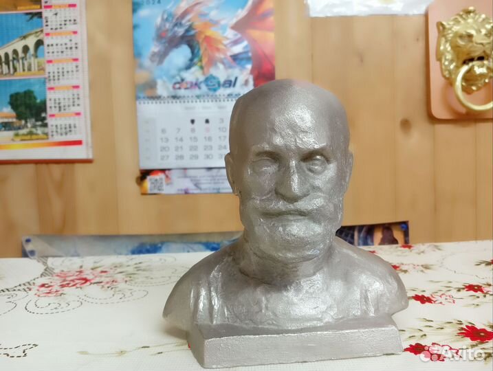 Бюст Павлова силумин СССР этикетка оригинал