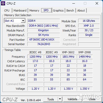 Kingston HyperX Fury DDR4 3600 MHz 32gb (16gb x 2)