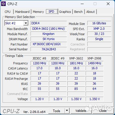 Kingston HyperX Fury DDR4 3600 MHz 32gb (16gb x 2)