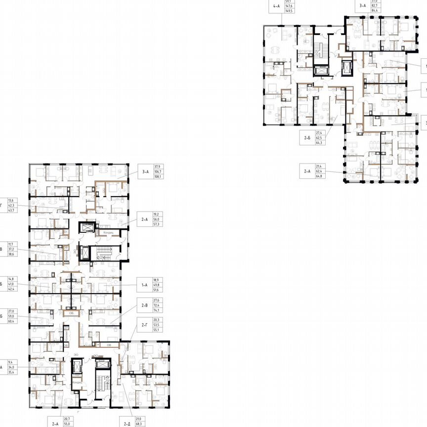 2-к. квартира, 60,4 м², 13/17 эт.