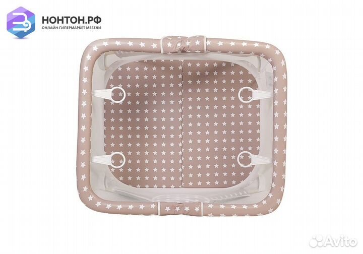 Манеж Comfort принт Звезды / макиато / белый