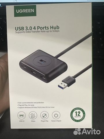 Хаб USB Ugreen UG-20291 USB 3.0 4 ports 0.8m