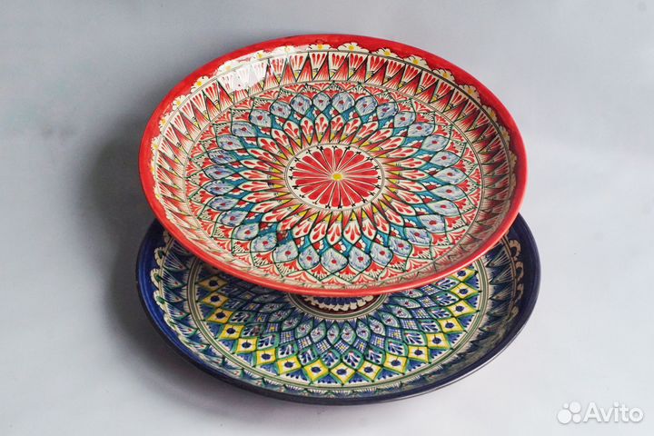 Тарелка 38 см большая ручная работа