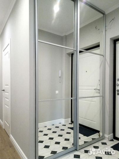 Двери зеркальные в нишу шк-232