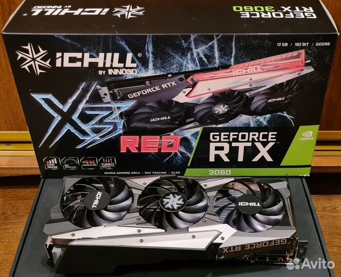 Видеокарта RTX 3060 ichill X3 RED на гарантии