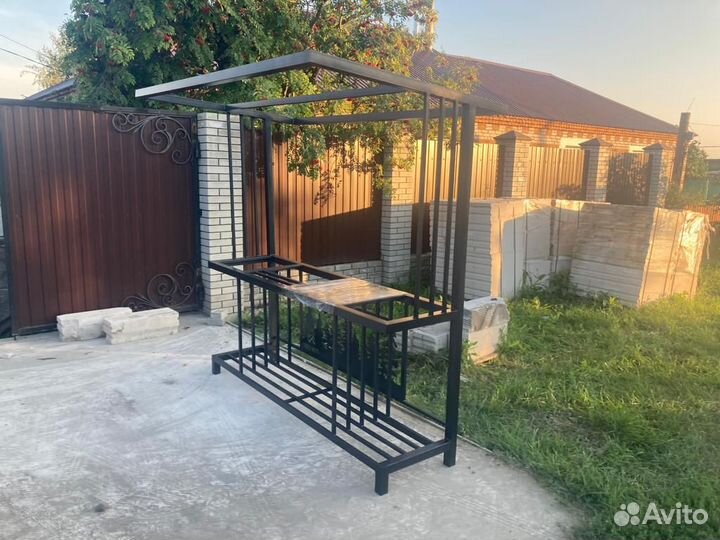 Мангал + крыша + печь с дымоходом