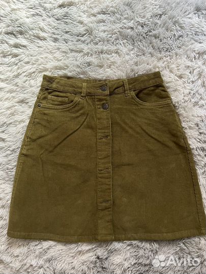 Юбка вельвет хаки