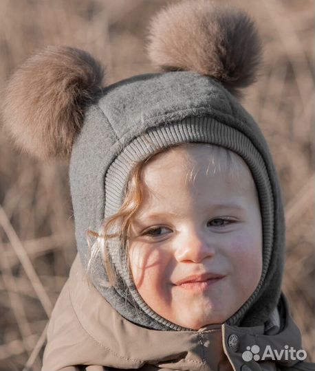 Шлем huttelihut 1-2 agave alpacka pompom