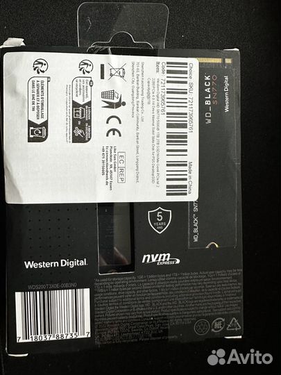 SSD M.2 накопитель WD Black SN770 2000 гб 2TB