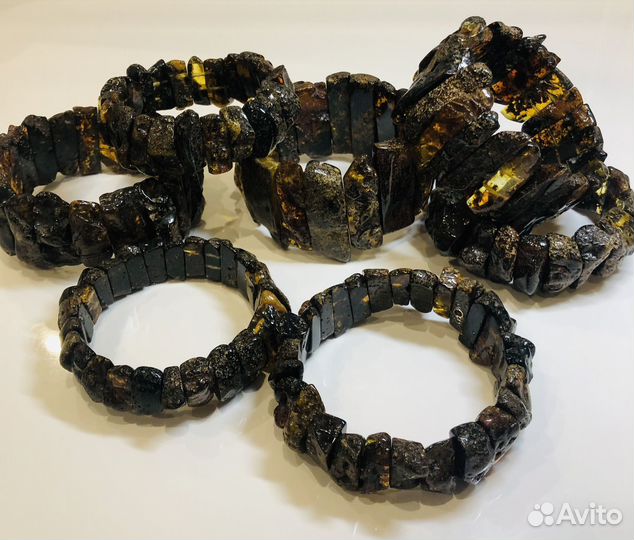 Браслет из дикого необработанного янтаря