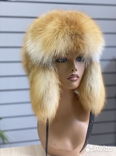 Шапка ушанка из меха лисы
