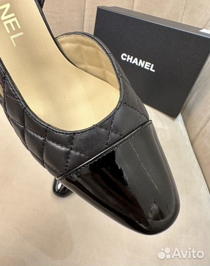 Туфли Chanel slingback новые черные слингбэк 35-36