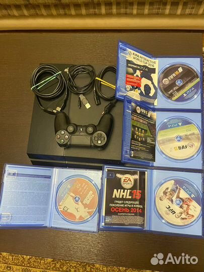 Sony playstation 4 500gb + 4 игры (комплект)