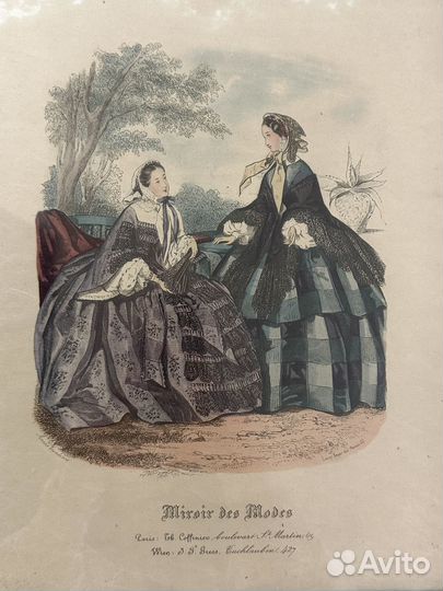 Старинная гравюра Мода