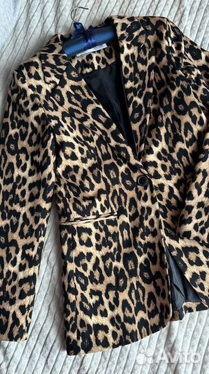 Пиджак леопардовый принт