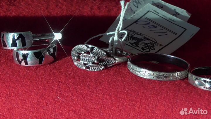Серьги и кольца серебро